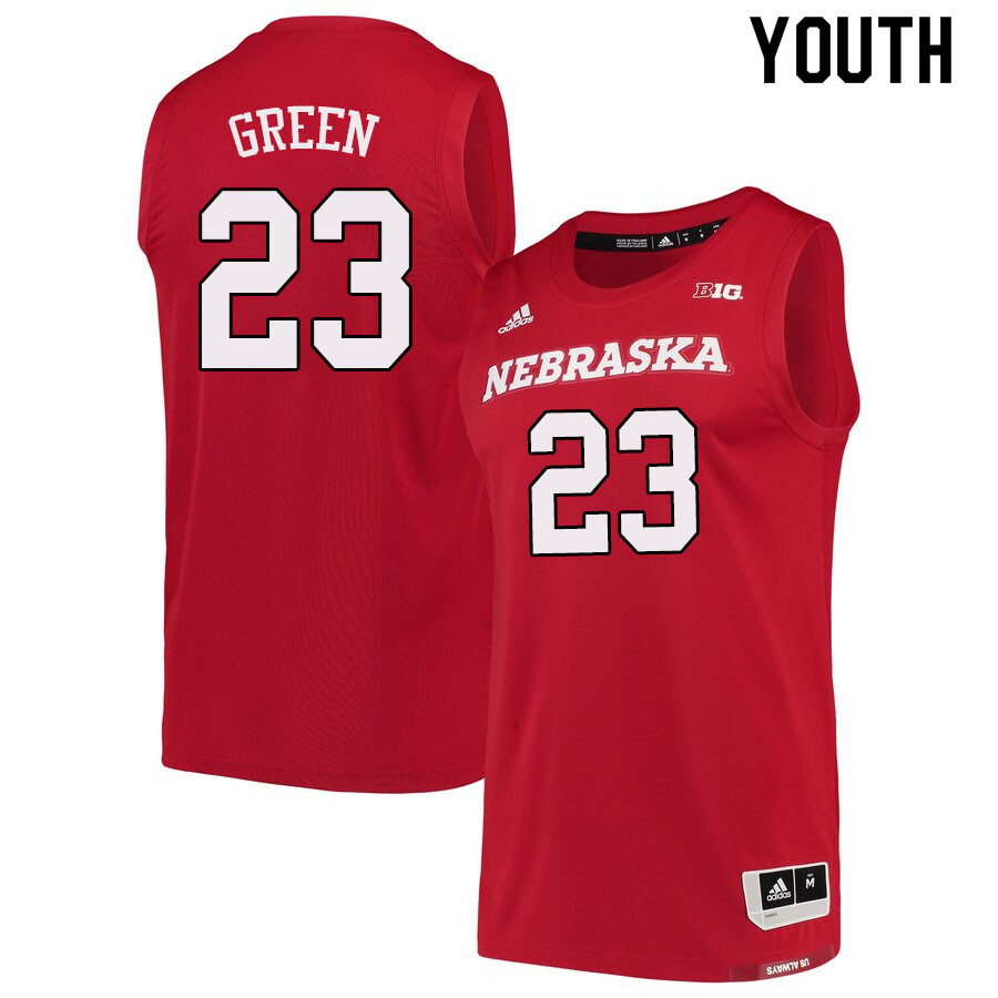 Youth #23 Jervay Green Nebraska Cornhuskers College Basketball Jerseys Sale-Scarlet - Click Image to Close
